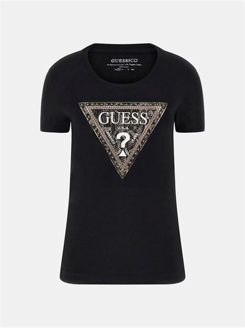T-shirt vestibilità slim logo triangolo GUESS | W5BI15J1314/JBLK